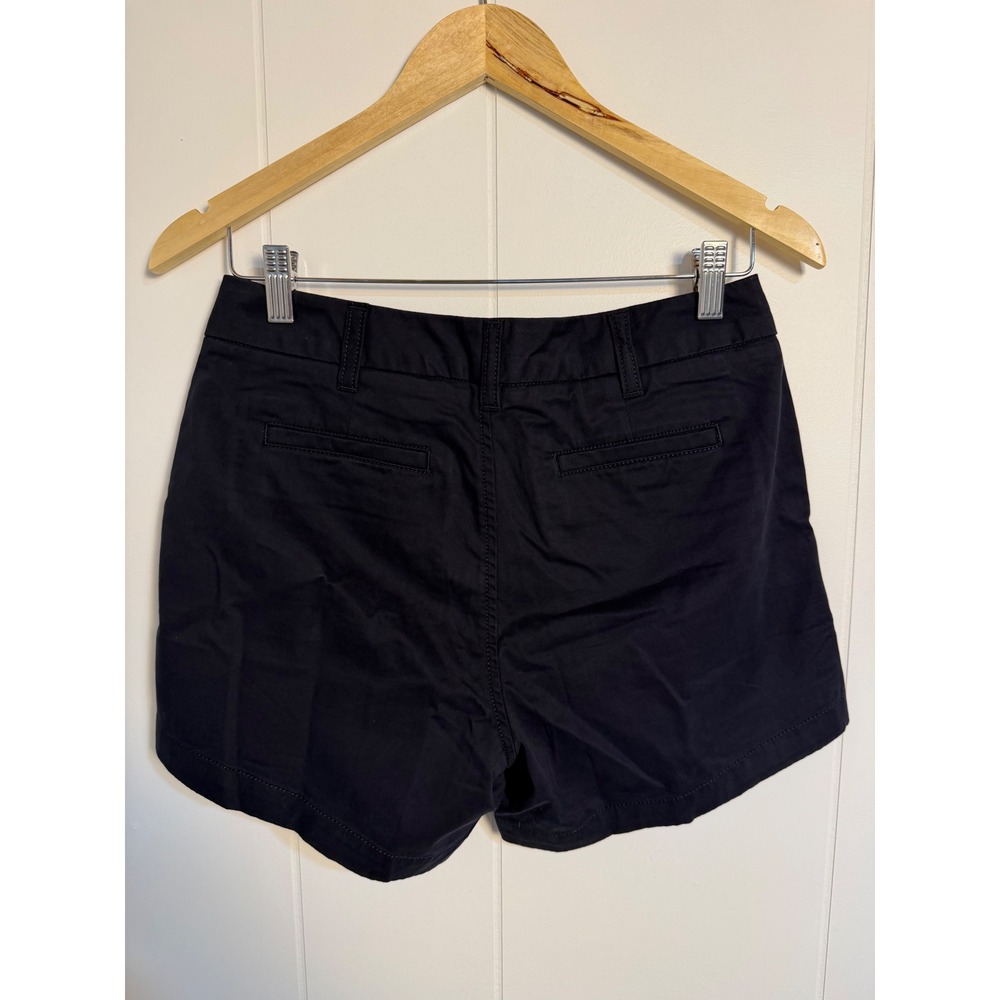 Preppy Quiet Luxury Quince Chino Shorts 2 Navy Cotton Mid Rise Summer Minimalist - Picture 4 of 8